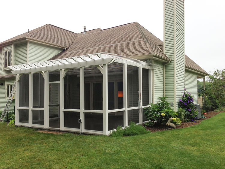 white frame sunporch